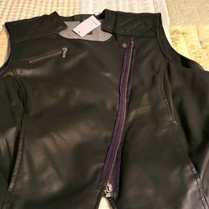 Black leather vest